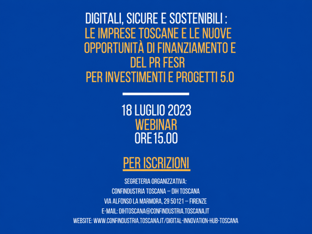 DIH TOSCANA - DIGITALI, SICURE E SOSTENIBILI